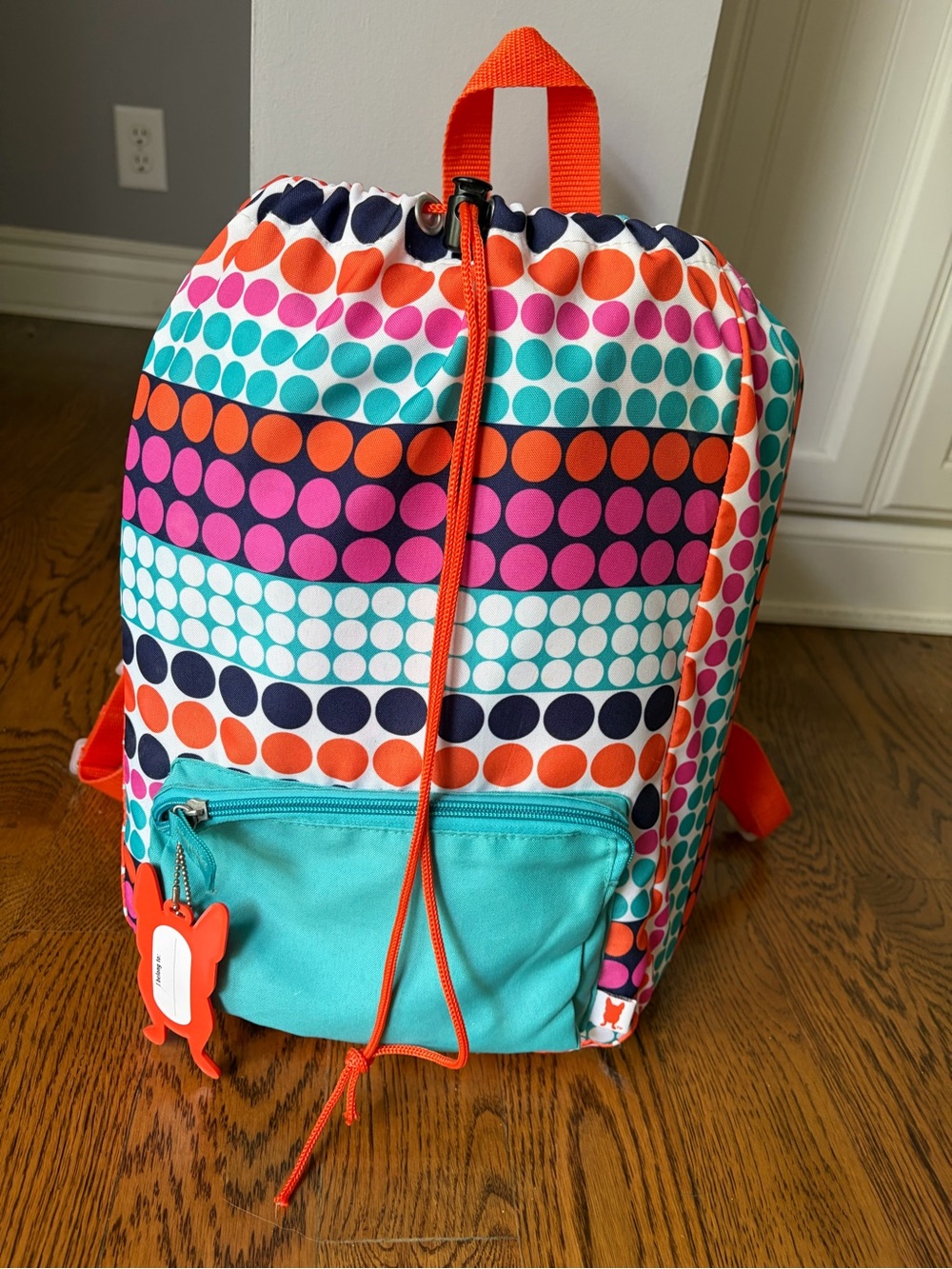 Kids Polka Dot Drawstring Backpack and Sleeping Bag - Multicolor French Bull